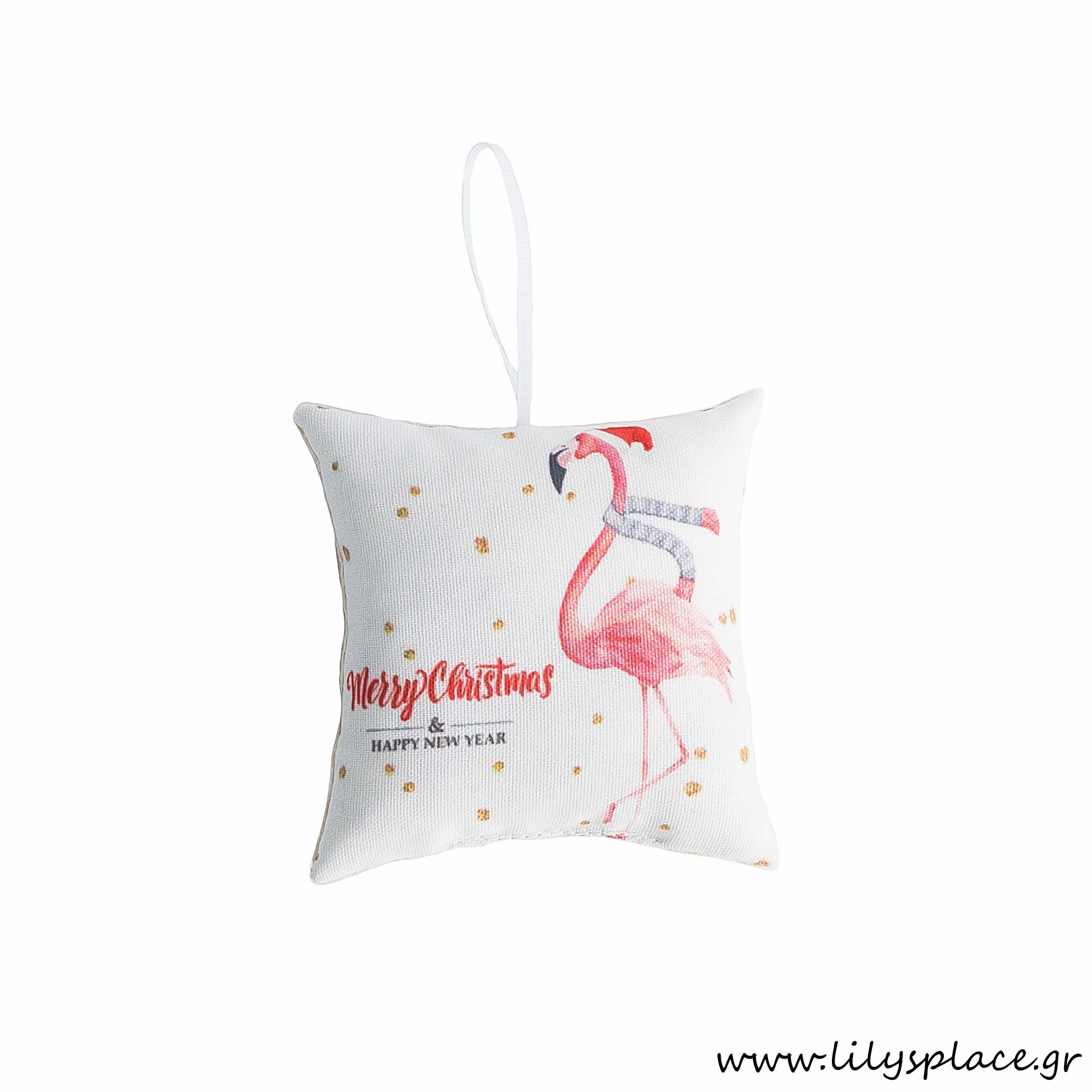 Χριστουγεννιάτικο μαξιλαράκι με flamingo